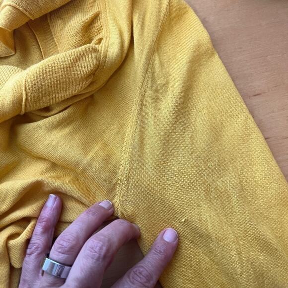 Elie Tahari Mustard Yellow Silk/Cashmere Ruffle Cardigan - Large - Picture 5 of 7